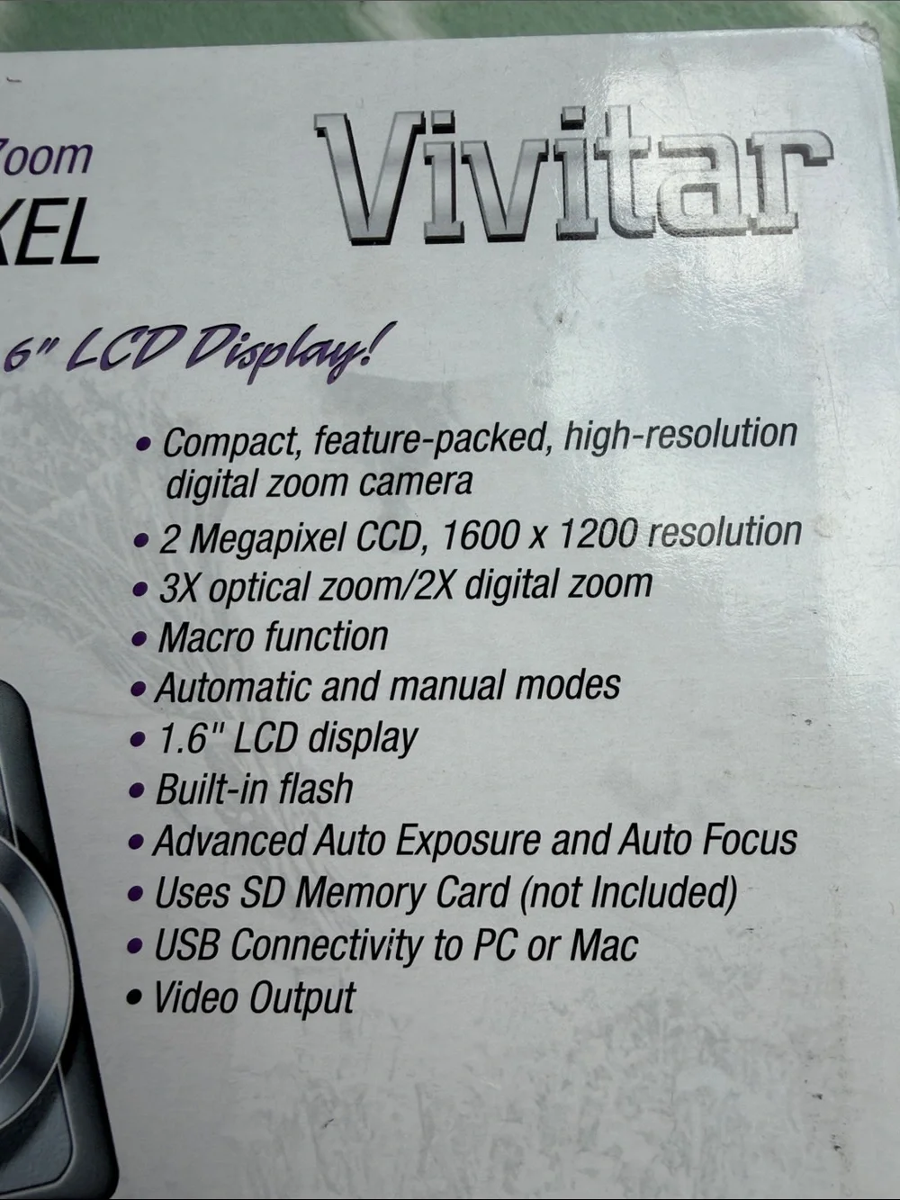 New Vivitar Silver 2.0MP Vintage Digital Camera with Accessories and 512 MB Card
